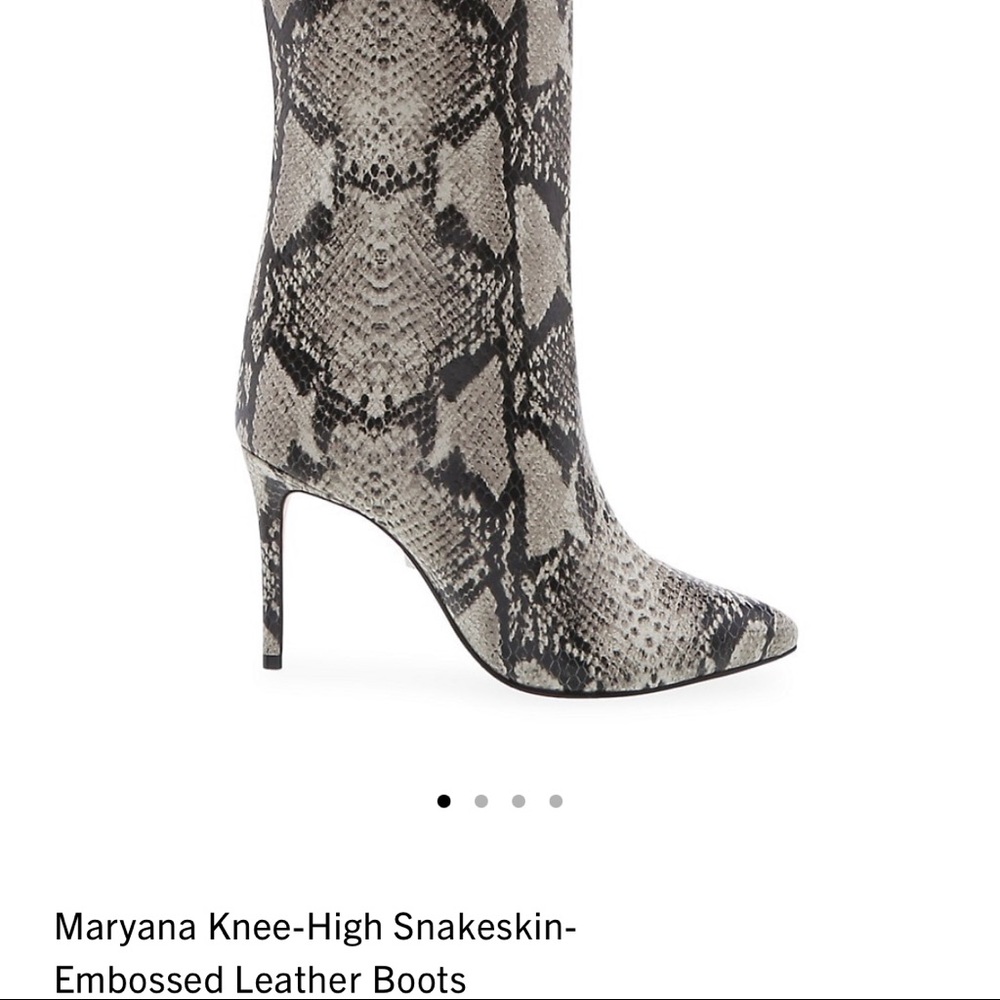 SCHUTZ MARYANA Knee-High Snakeskin Leather Boots